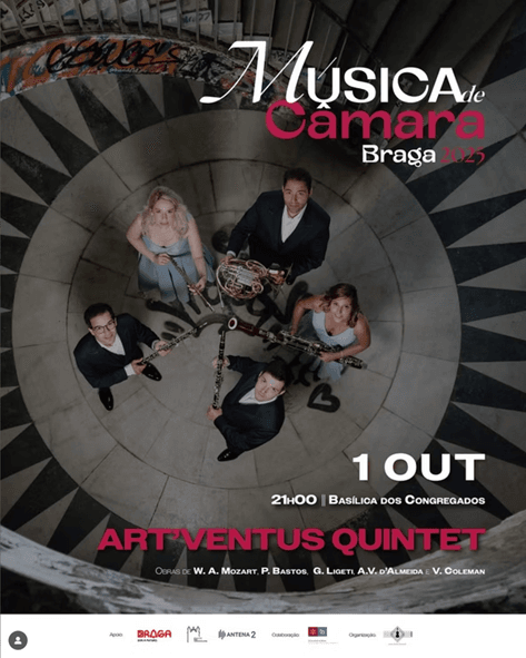 Premiere of ‘Seven sketches’ for wind quintet by the Art'ventus Quintet at the Ciclo de Música de Câmara de Braga